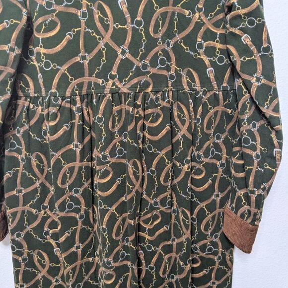 VINTAGE Jones New York Horsebit Chain Print Maxi Dress S - Picture 7 of 8